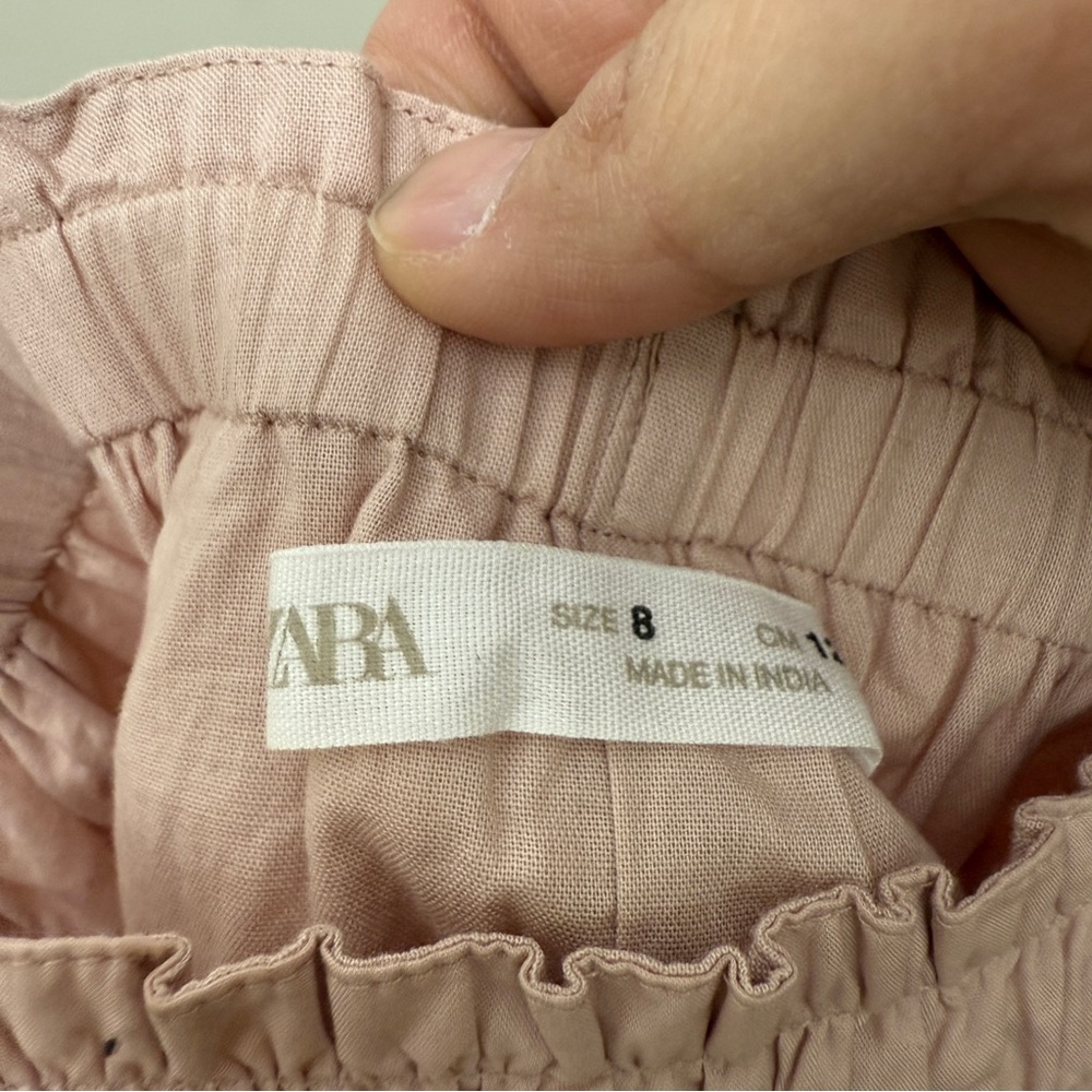 Zara Pink Sleeveless Dress with Embroidered Details kids 8 - Picture 3 of 3
